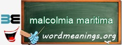 WordMeaning blackboard for malcolmia maritima